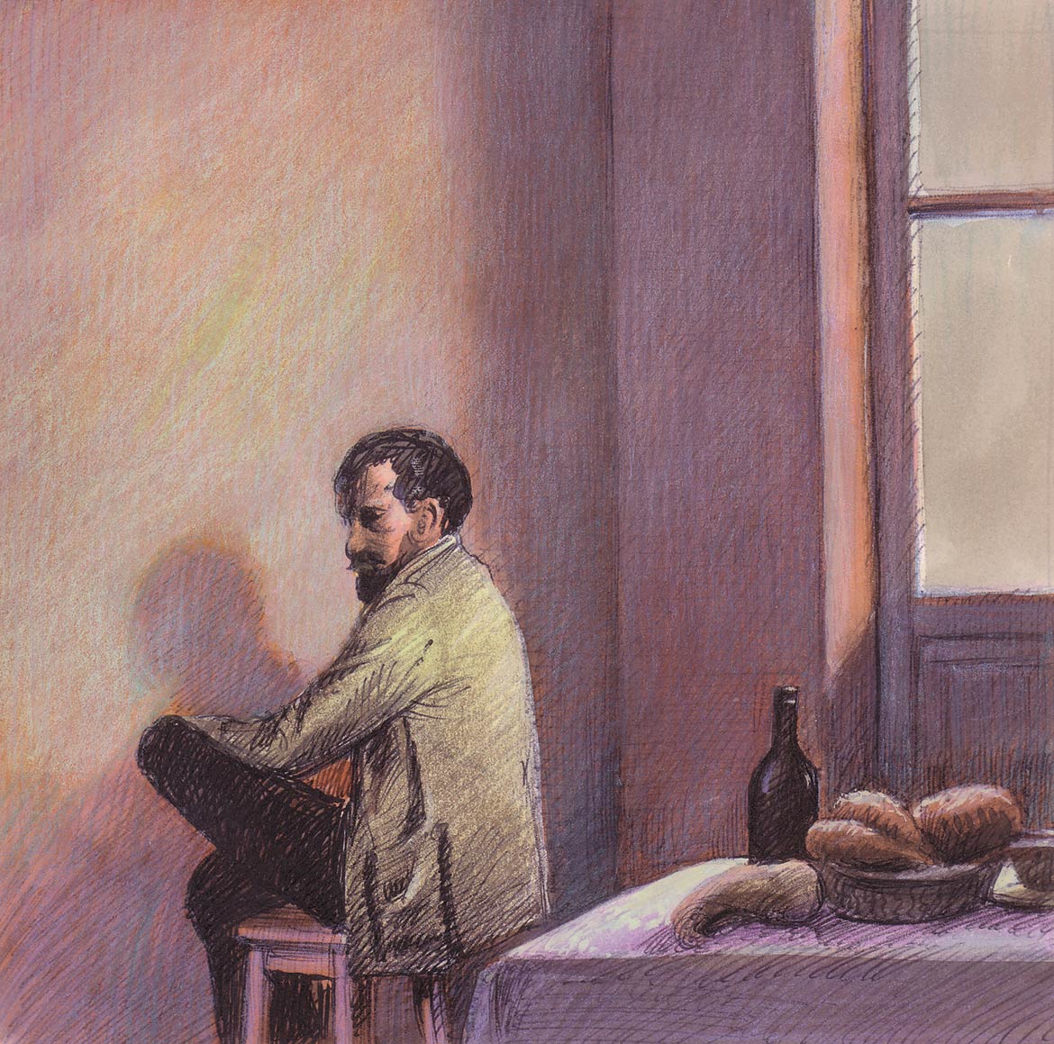 Studio per "Thomas" - 18x16 cm - 1982 - pastello su carta