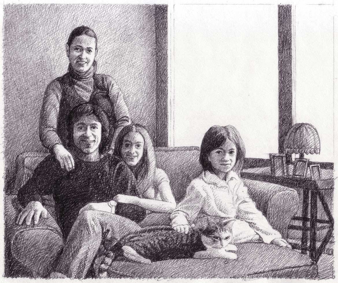 Studio per "Ritratto-di-famiglia" - 15x18 cm - 2009 - inchiostro su carta