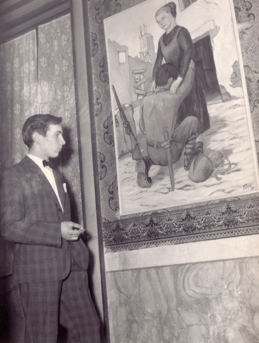 Luigi Volpi con l'opera "il ritorno del fante"- Lodi - 1957