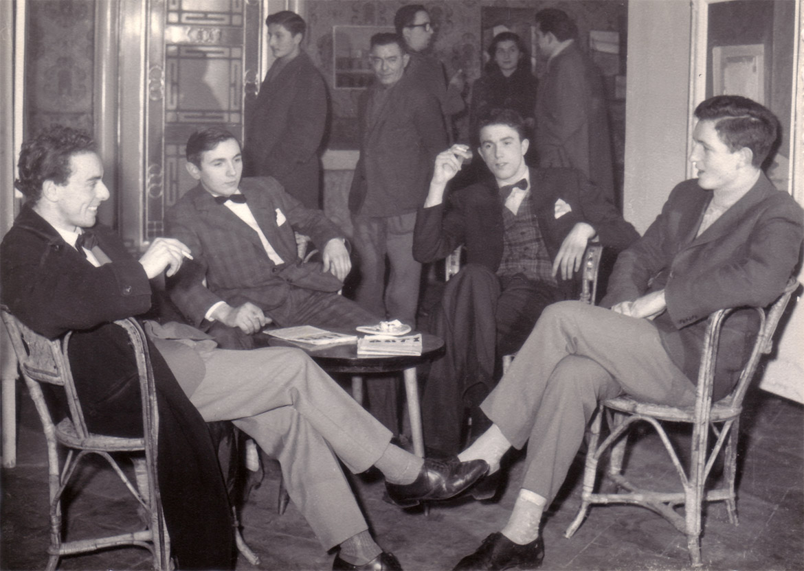 Da sinistra: Felice Vanelli, Luigi Volpi, Ugo Maffi, Attilio Ronchetti, Lodi, 1958