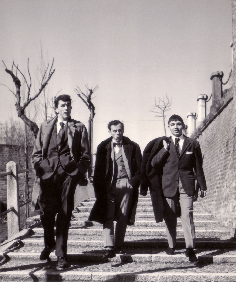 Da sinistra, Ugo Maffi, Felice Vanelli e Luigi Volpi - Lodi - salita Federico II - 1959