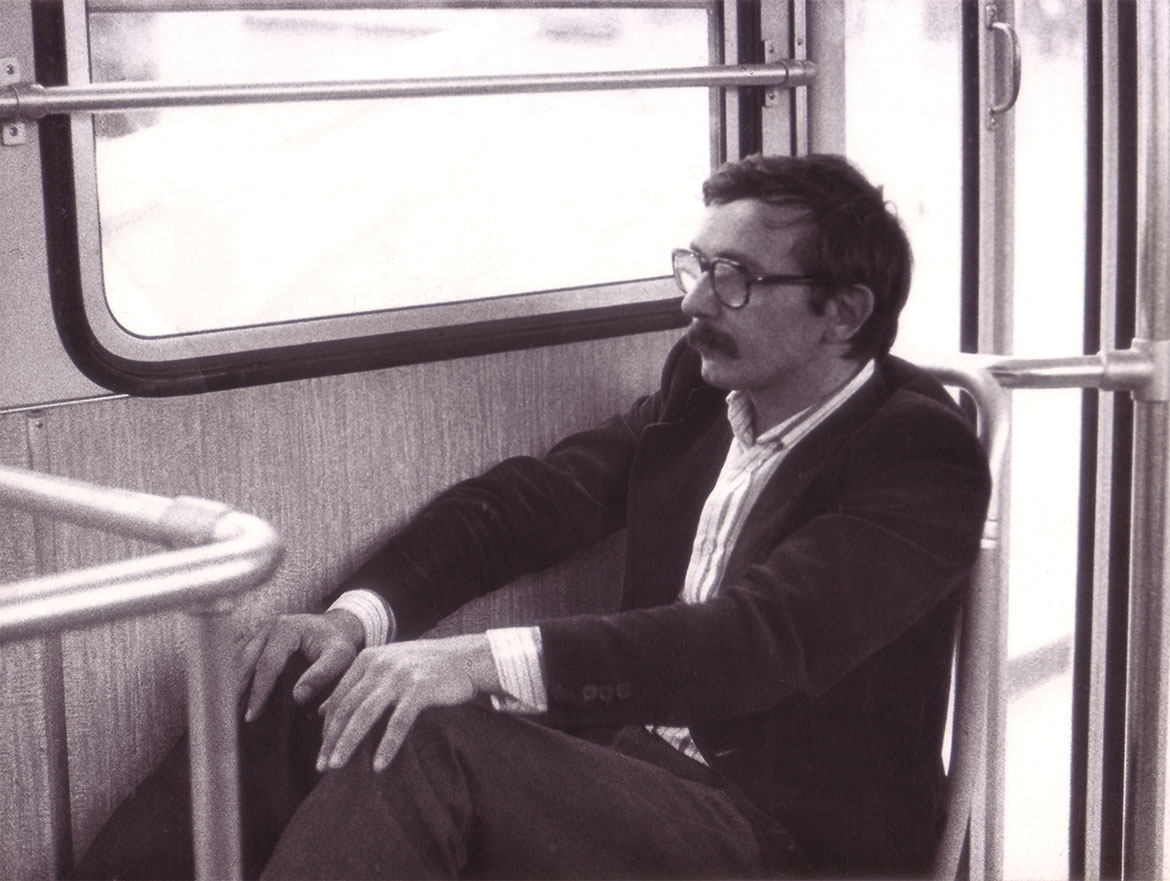 Luigi Volpi in tram, Milano, inizio-anni-'80