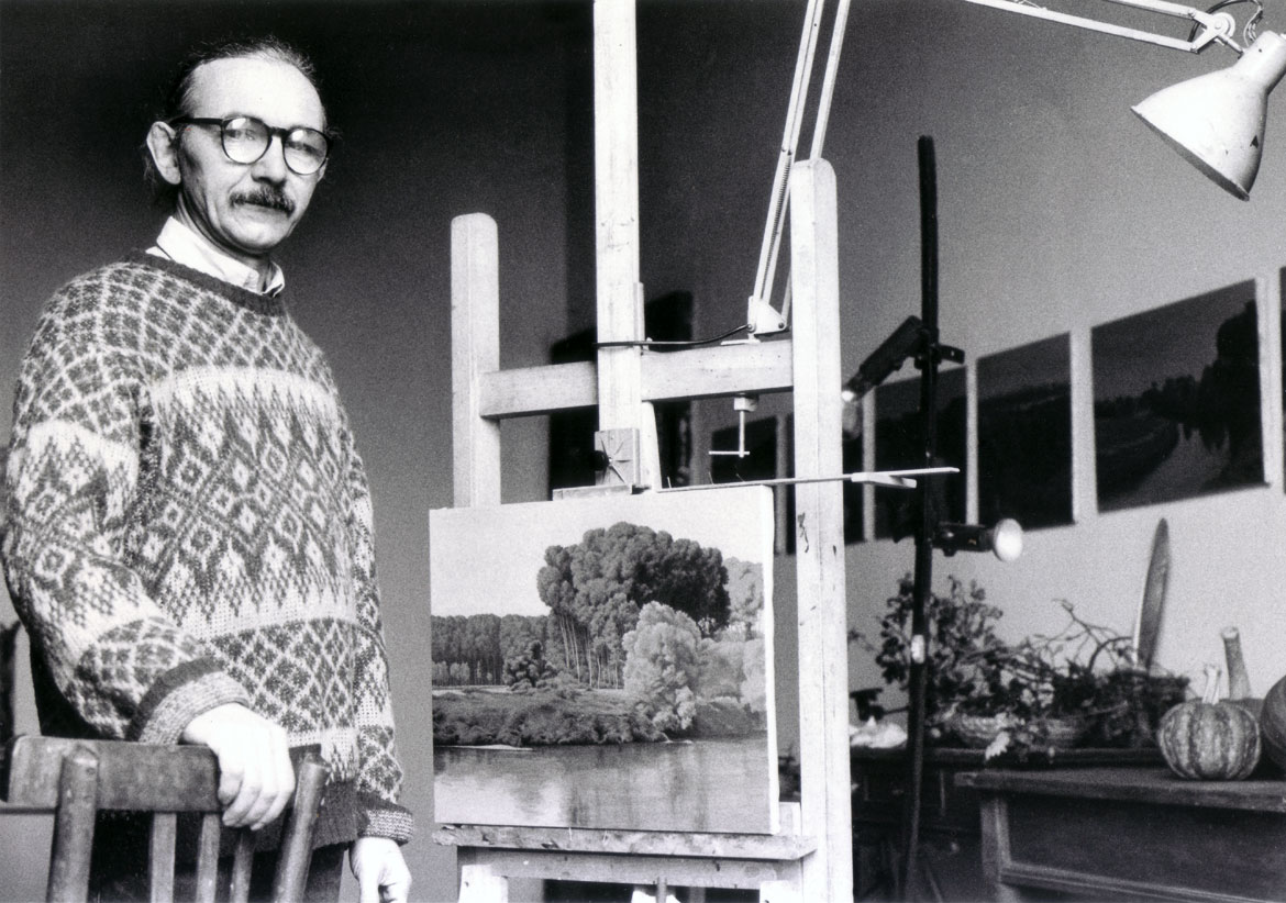 Luigi Volpi nella casa di Valbissera, San-Colombano, metà anni '90