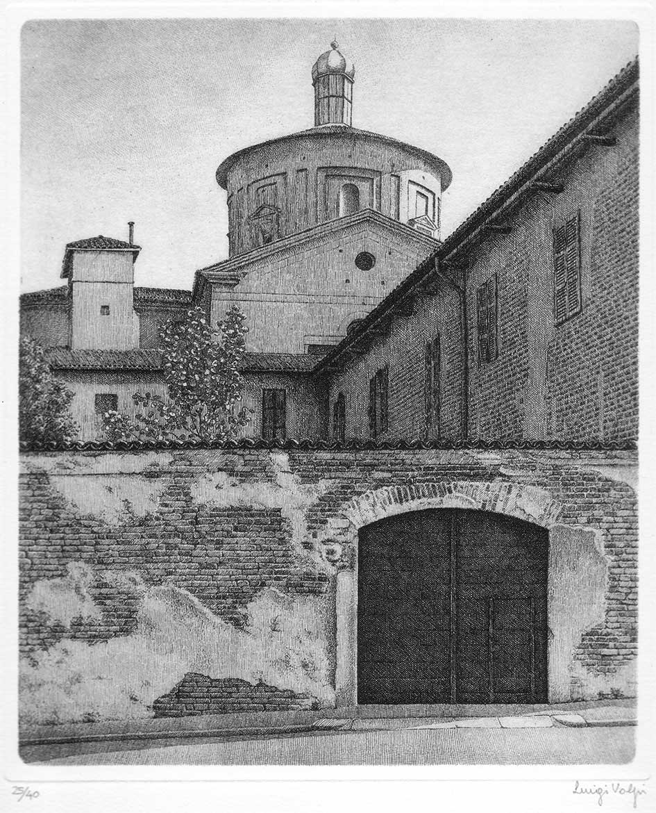 Via della Costa (Lodi) - 24x20 cm - 1992/1993 - acquaforte
