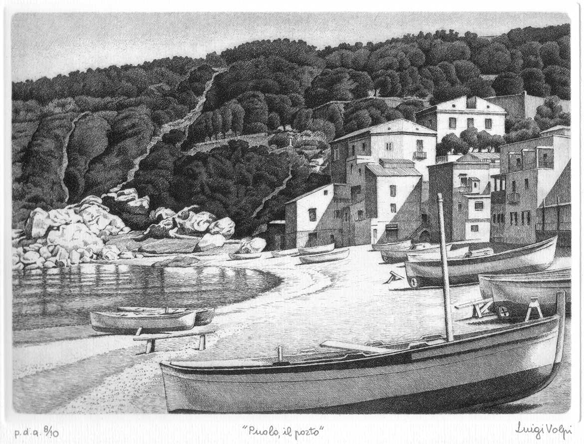 Il Porto di Puolo - 18x25 cm - 1993 - acquaforte