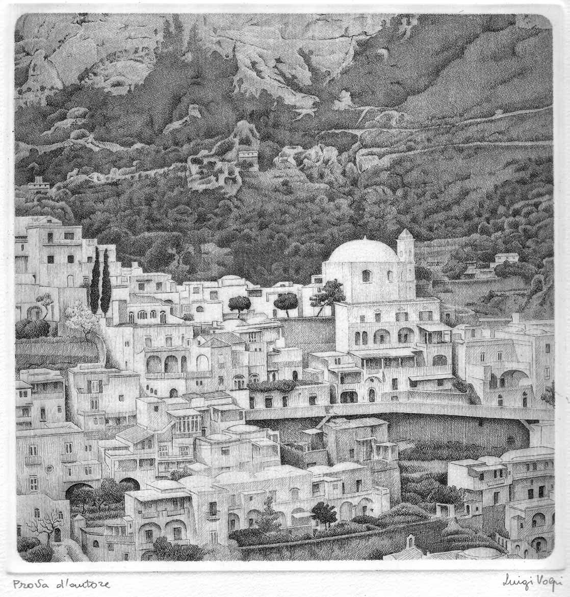 Positano - 20x20 cm - 1998 - acquaforte