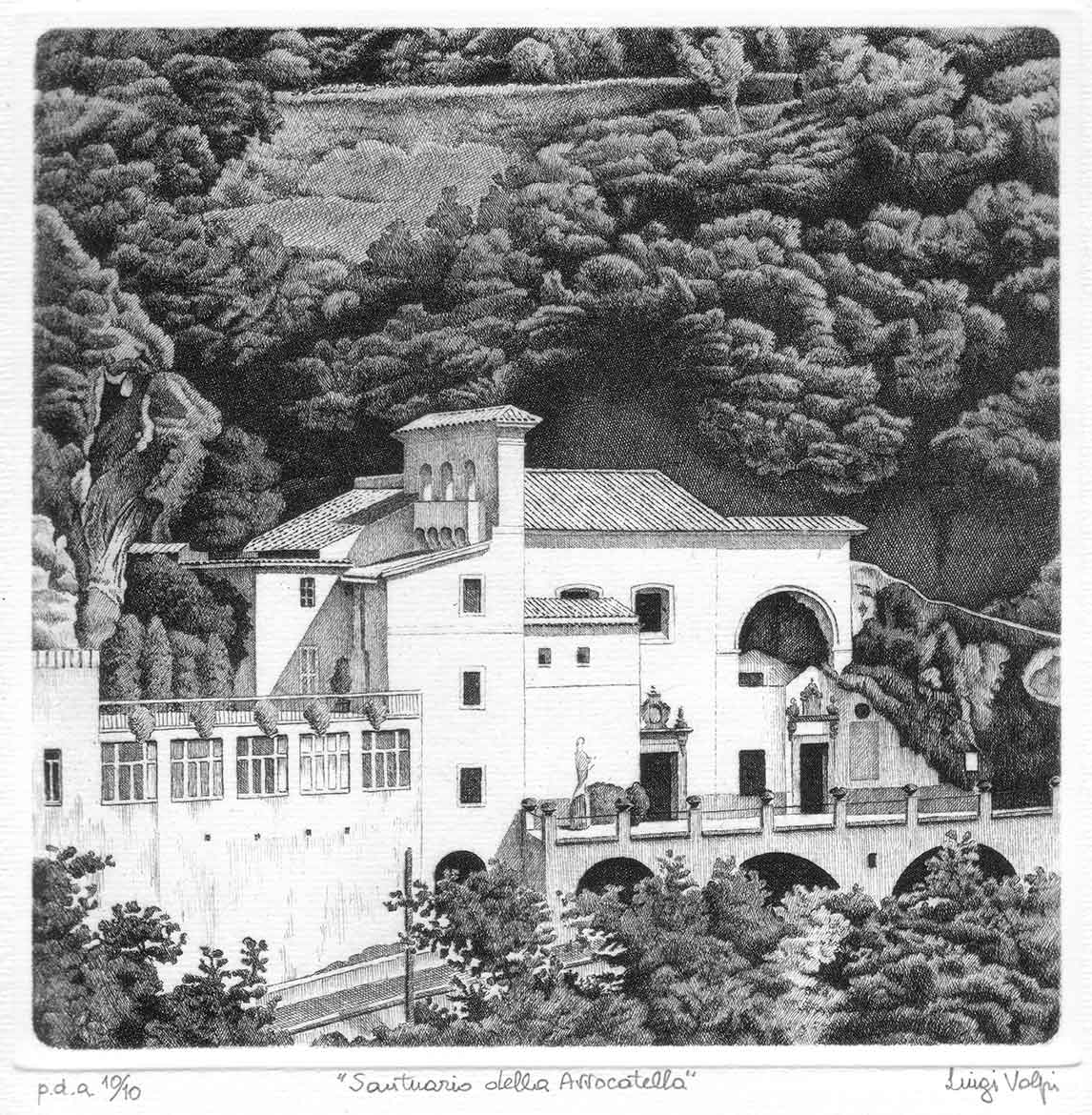 Santuario della Avvocatella - 20x20 cm - 1999 - acquaforte