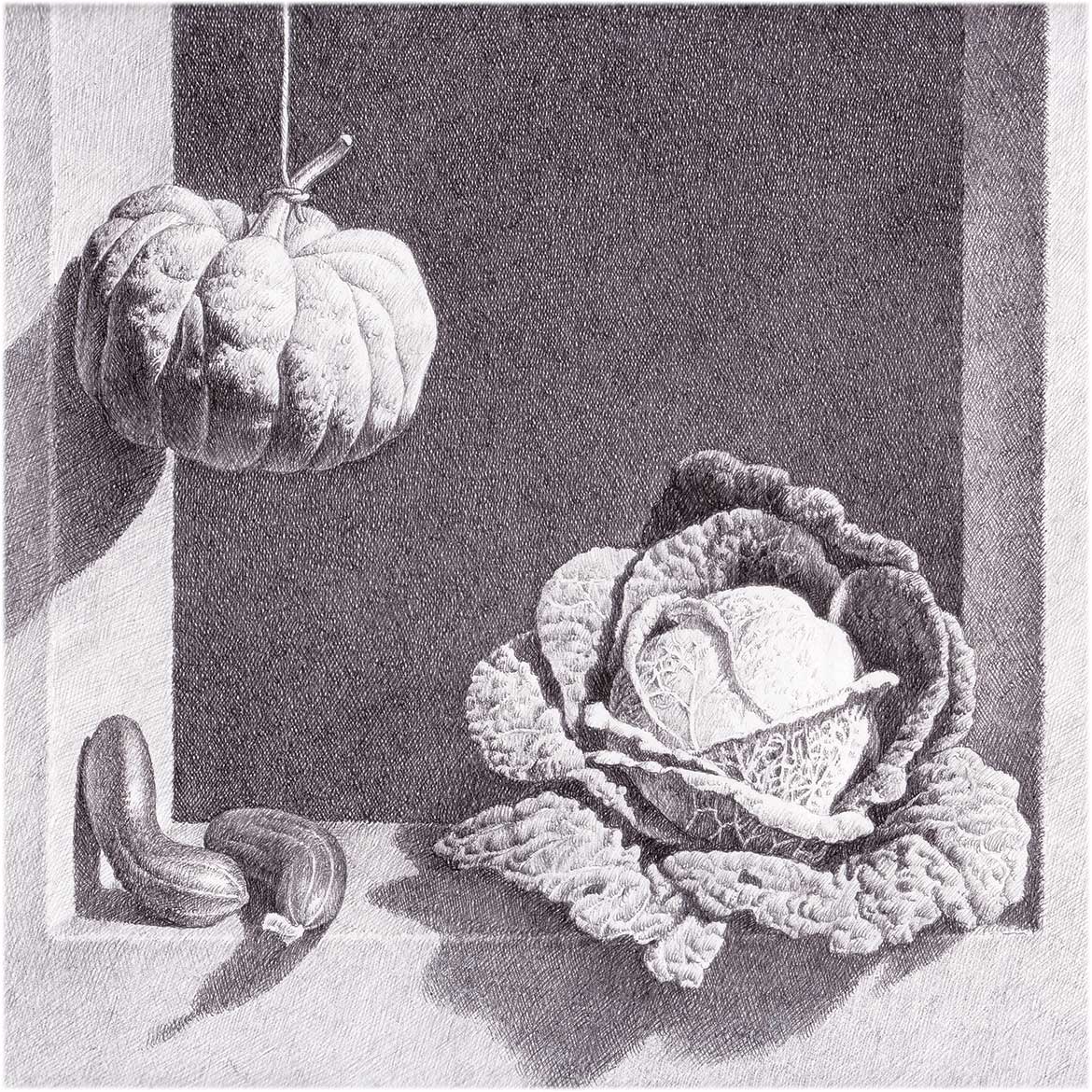 Alla maniera di Cotan - 22x22 cm - 1994 - matita su carta