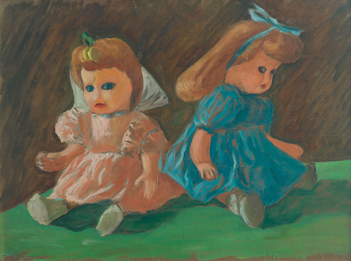 Bambole - 30x40 cm - 1953 - olio su masonite