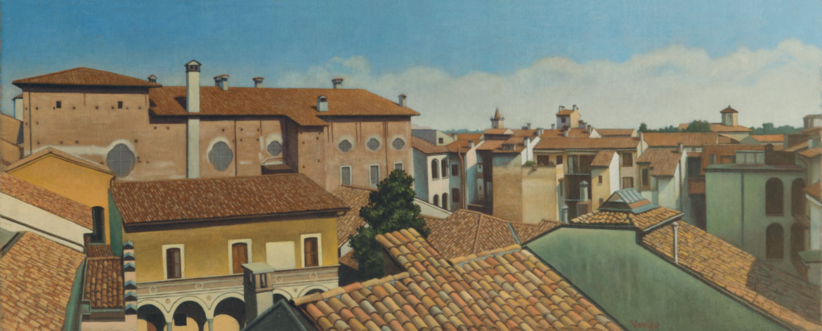 Dalla finestra della Cinzia - 20x51 cm - 2007 - olio su tel