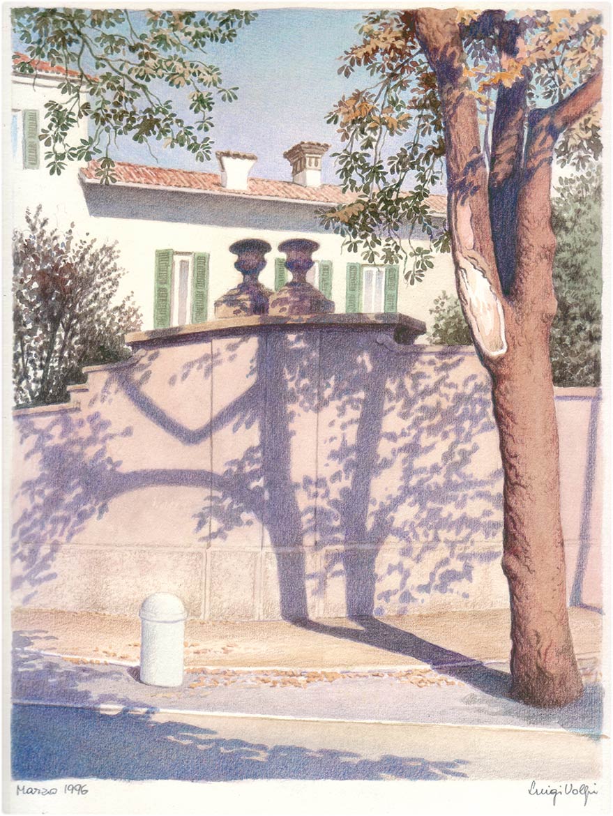Ombre, via IV Novembre, Lodi - 26x20 cm - 1996 - pastello su carta