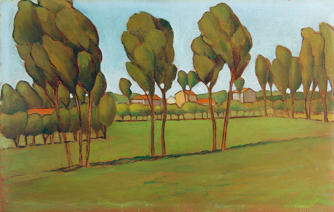 Paesaggio di vento - 42x65 cm - 1957 - olio su masonite