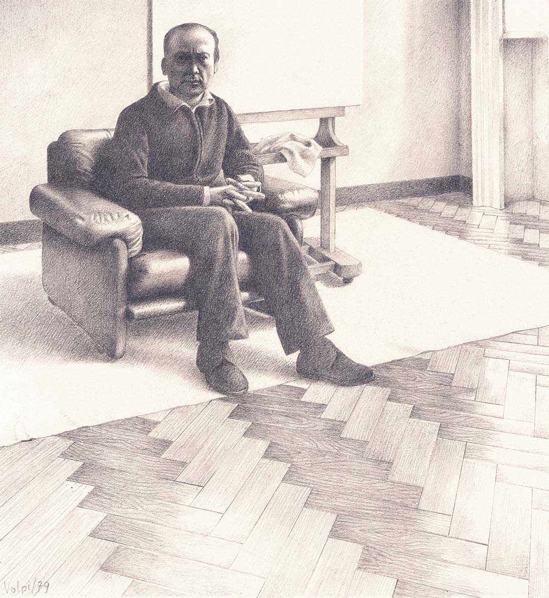 Ritratto in poltrona - 23x21 cm - 1979 - matita su carta