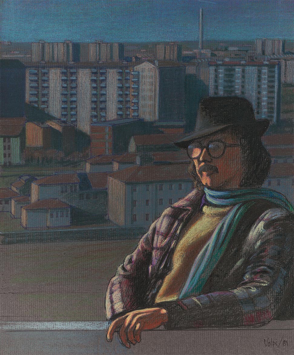 Studio per autoritratto - 24x20 cm - 1981 - pastello su carta